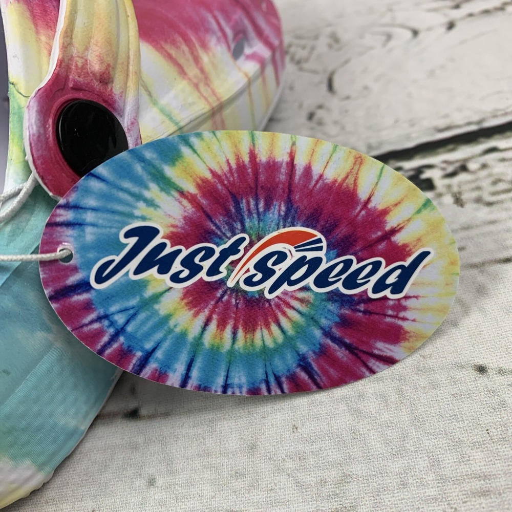 Just Speed Kids Clogs w/ Strap Tye Dye‎ Purple, Pink & Green [Girls Size 11] - Picture 8 of 9